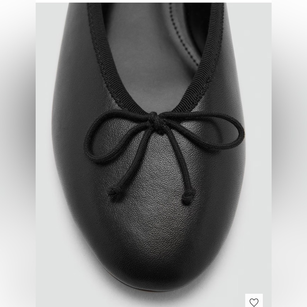 MNG Mango black leather ballet bow flats; NWT; size Euro 38 US 7.5 - Picture 5 of 9